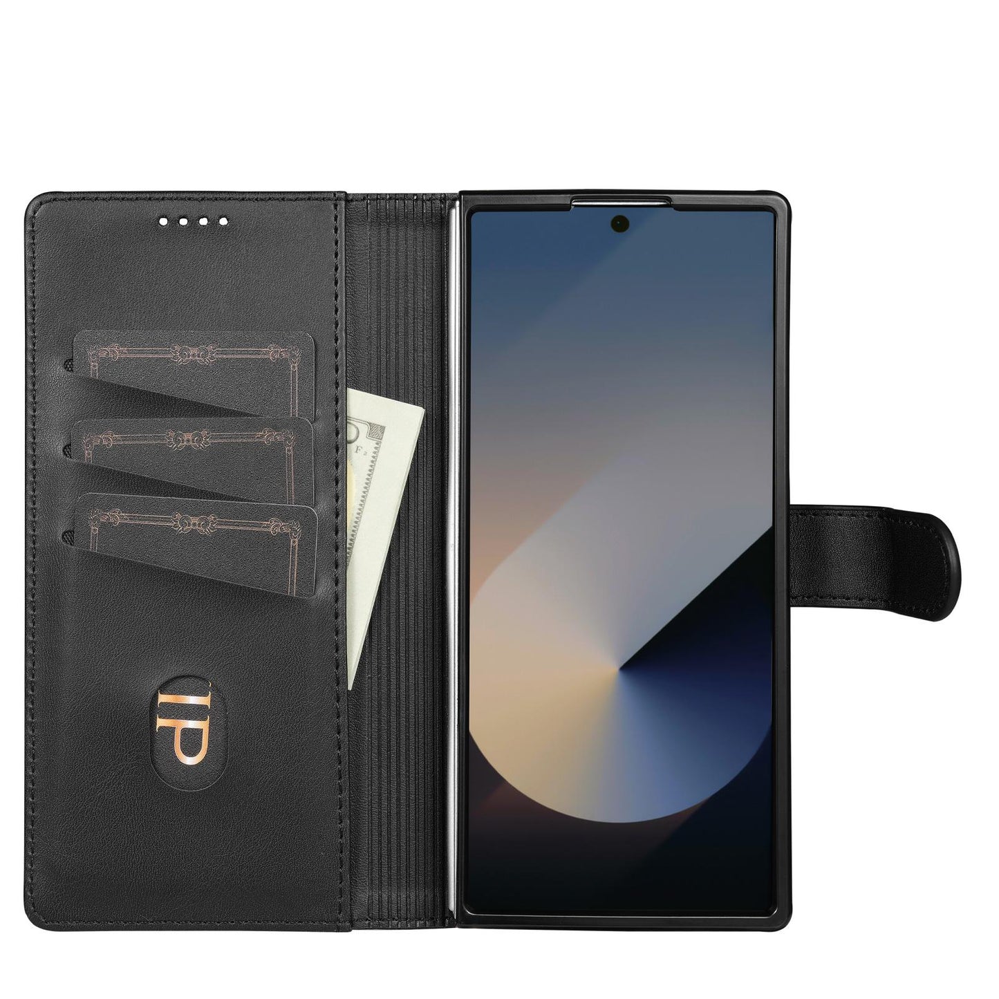 For Galaxy Z Fold8 Ultra 5G AZNS Skin Feel Calf Texture Flip Leather Phone Case(Black)