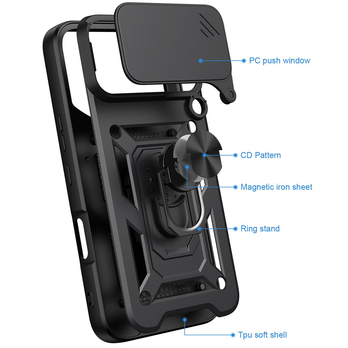 For Infinix Note 60 Ultra 5G Sliding Camera Cover Design TPU+PC Phone Case - Black - EDA005713426A