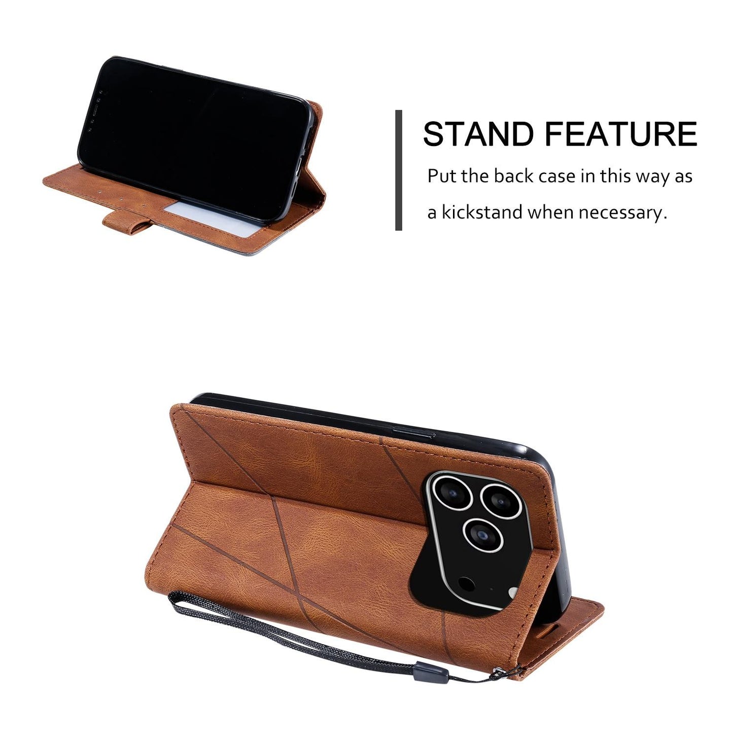 For iPhone 17 Pro Max Skin Feel Splicing Leather Phone Case(Brown)