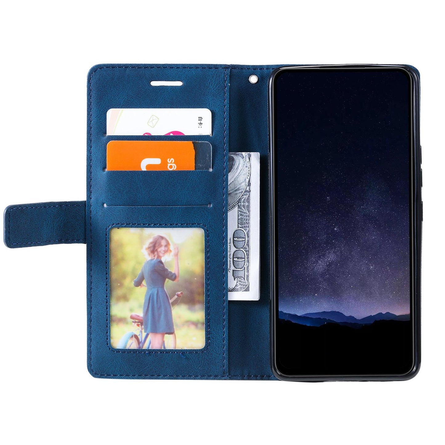 For iPhone 17 Skin Feel Splicing Leather Phone Case(Blue)