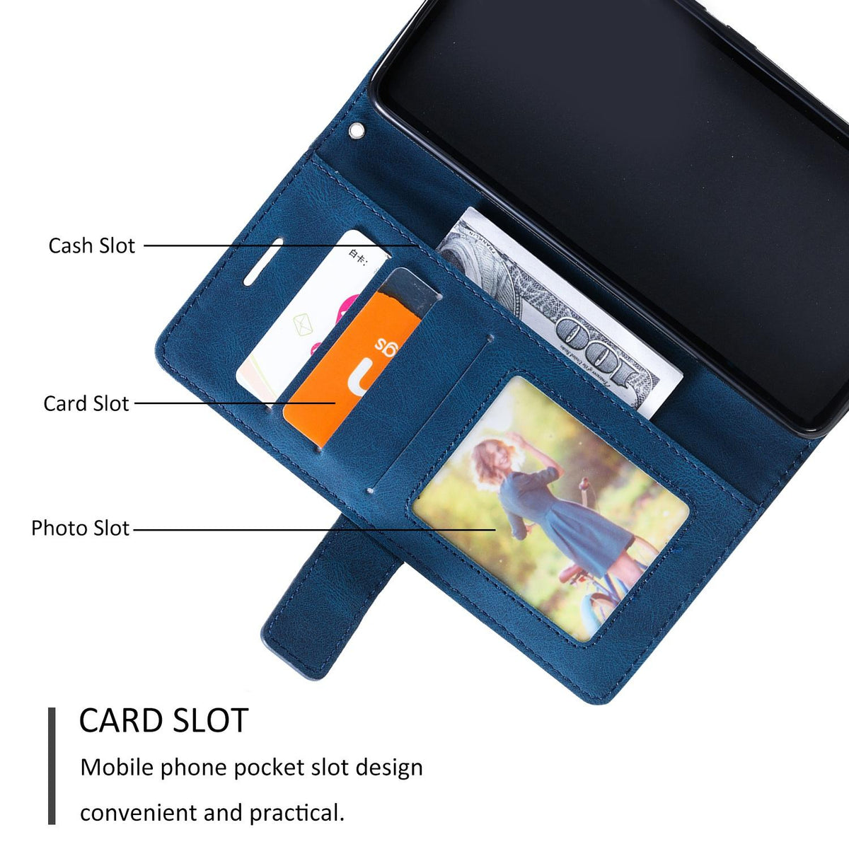 For iPhone 17 Skin Feel Splicing Leather Phone Case - Blue - EDA005717812A