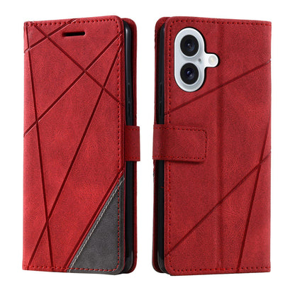 For iPhone 17 Skin Feel Splicing Leather Phone Case(Red)