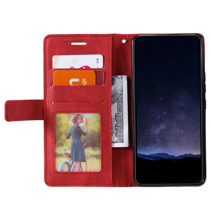 For iPhone 17 Skin Feel Splicing Leather Phone Case(Red)