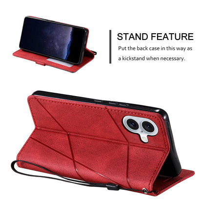 For iPhone 17 Skin Feel Splicing Leather Phone Case(Red)