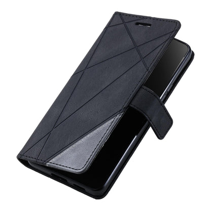 For iPhone 17 Skin Feel Splicing Leather Phone Case(Black)
