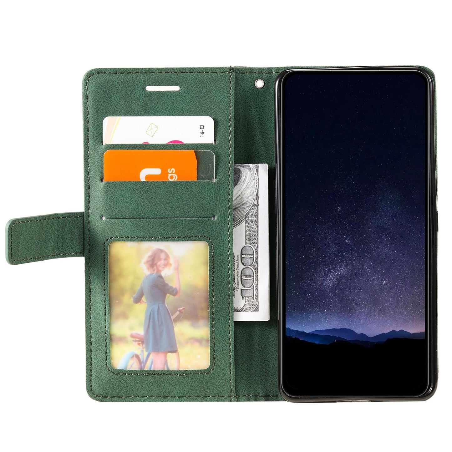 For iPhone 17 Skin Feel Splicing Leather Phone Case(Green)