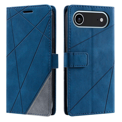 For iPhone Air Skin Feel Splicing Leather Phone Case(Blue)