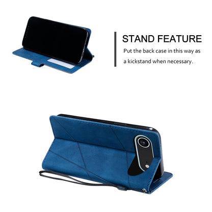 For iPhone Air Skin Feel Splicing Leather Phone Case(Blue)