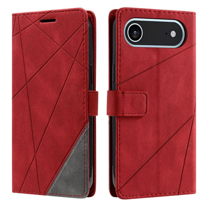 For iPhone Air Skin Feel Splicing Leather Phone Case(Red)