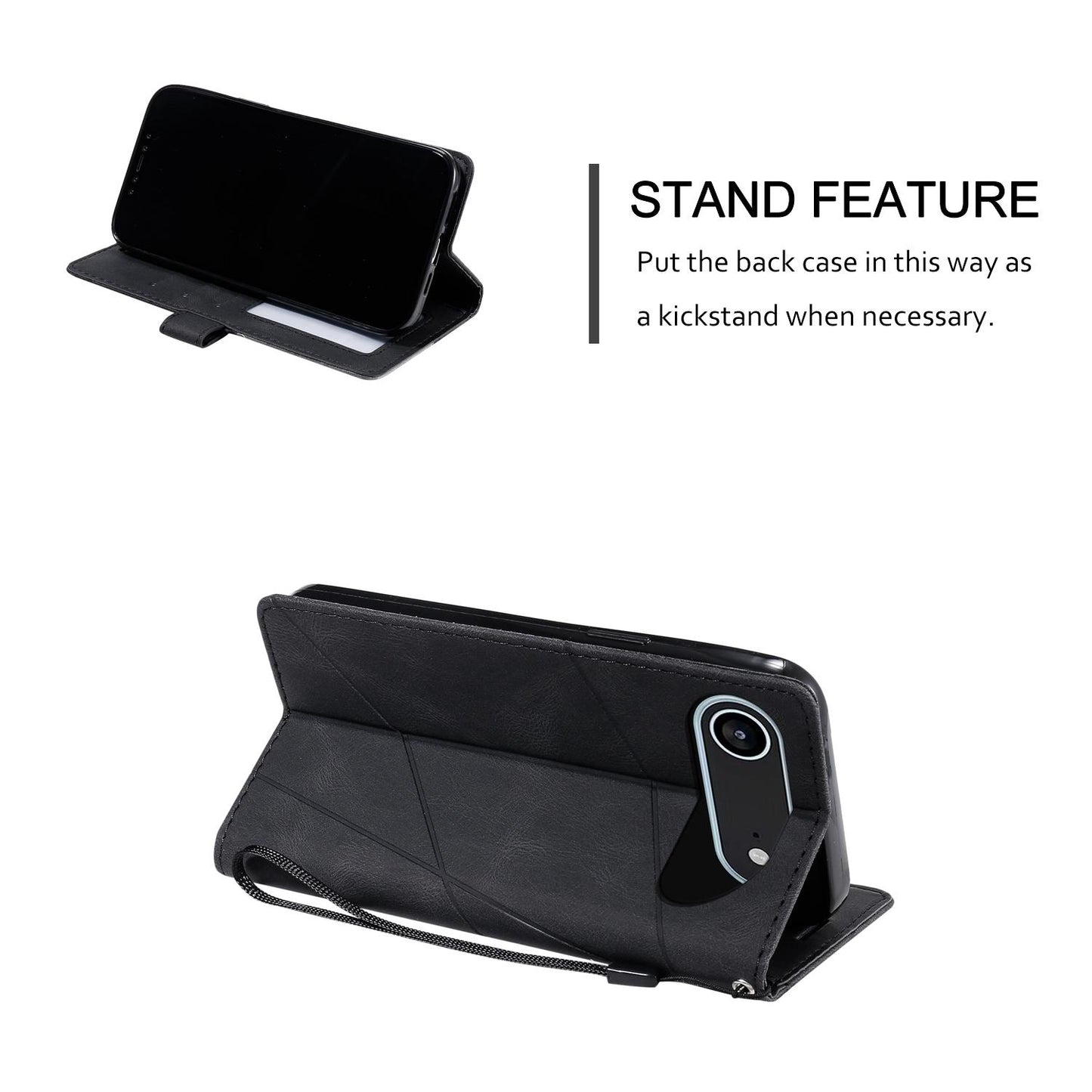 For iPhone Air Skin Feel Splicing Leather Phone Case(Black)
