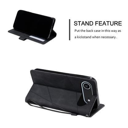 For iPhone Air Skin Feel Splicing Leather Phone Case(Black)