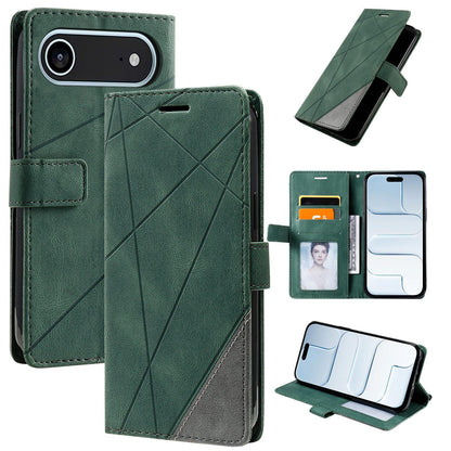 For iPhone Air Skin Feel Splicing Leather Phone Case(Green)
