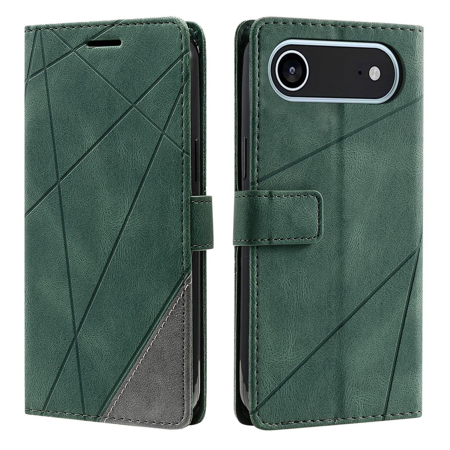 For iPhone Air Skin Feel Splicing Leather Phone Case(Green)