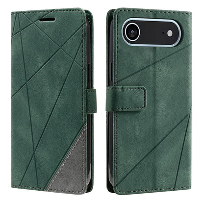 For iPhone Air Skin Feel Splicing Leather Phone Case(Green)