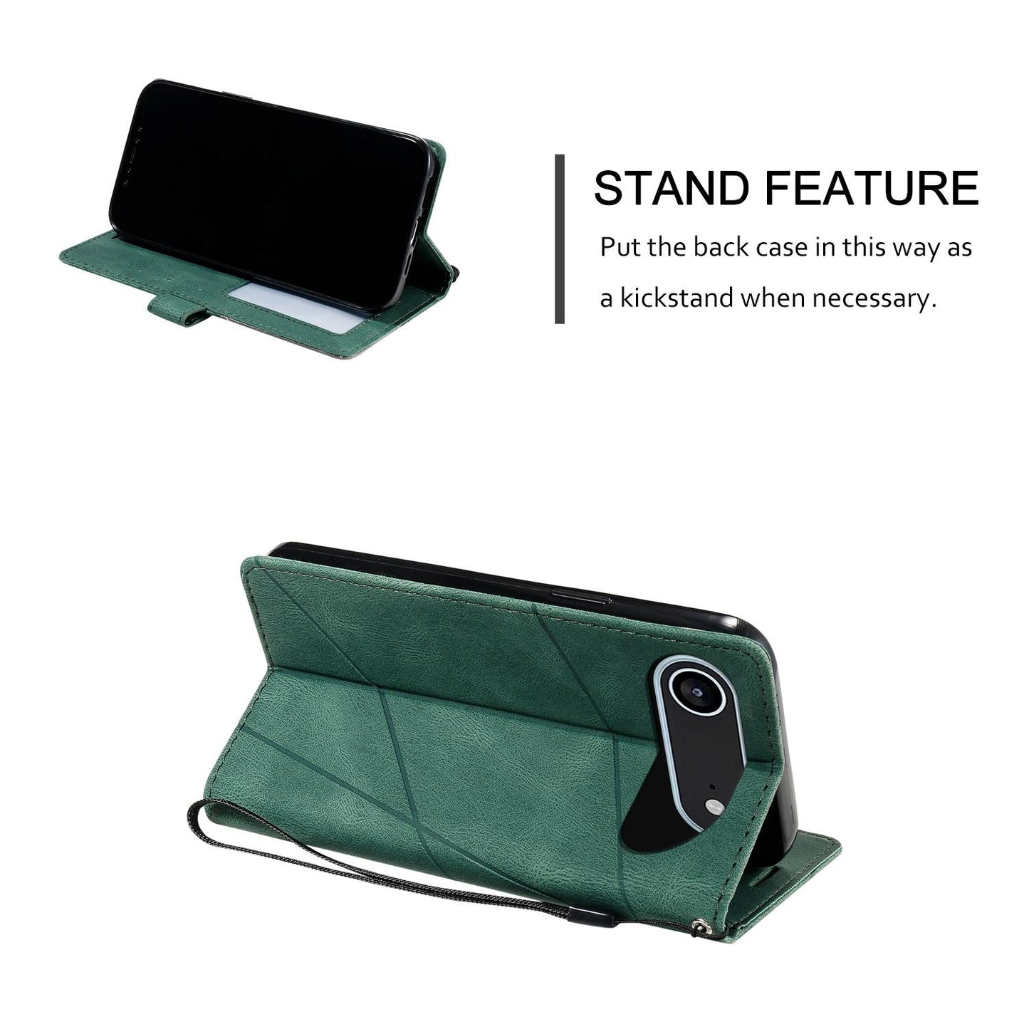 For iPhone Air Skin Feel Splicing Leather Phone Case(Green)
