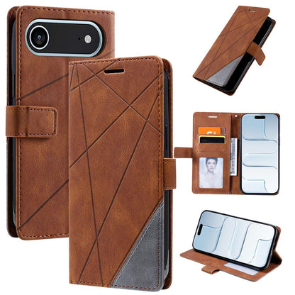 For iPhone Air Skin Feel Splicing Leather Phone Case(Brown)