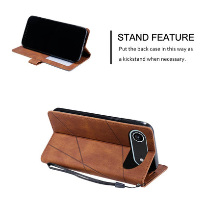 For iPhone Air Skin Feel Splicing Leather Phone Case(Brown)
