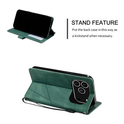 For iPhone 18 Pro Max Skin Feel Splicing Leather Phone Case(Green)