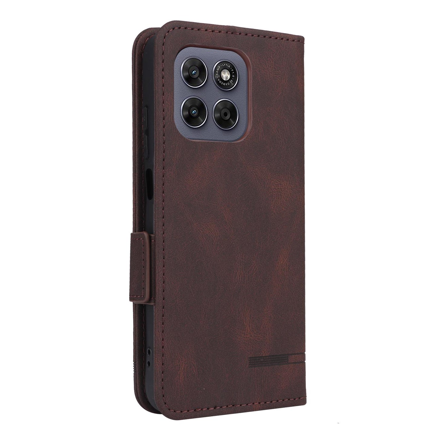 For Motorola Moto G37 / G47 / G37 Power Magnetic Clasp Leather Phone Case(Brown)