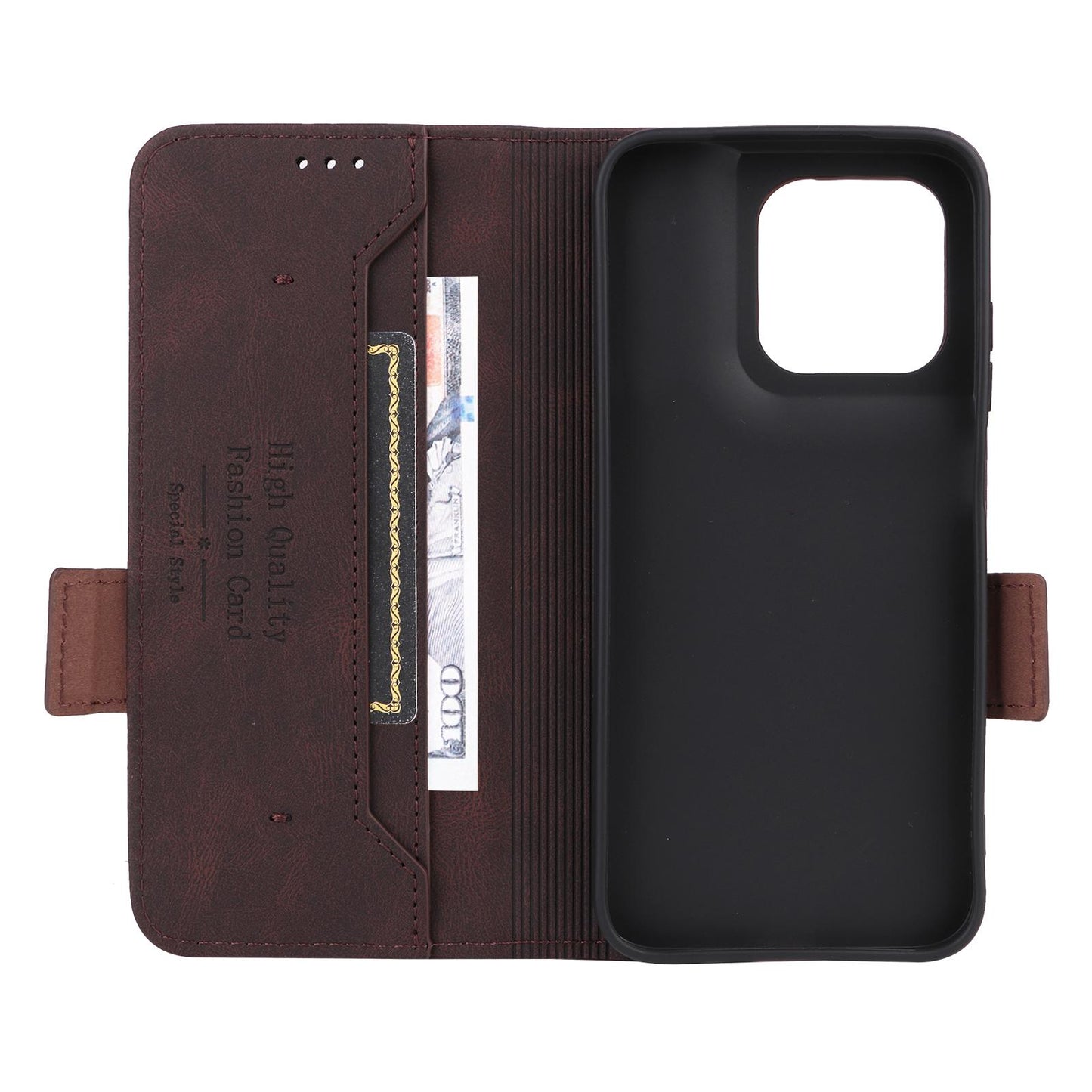 For Motorola Moto G37 / G47 / G37 Power Magnetic Clasp Leather Phone Case(Brown)