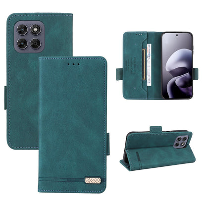 For Motorola Moto G37 / G47 / G37 Power Magnetic Clasp Leather Phone Case(Green)