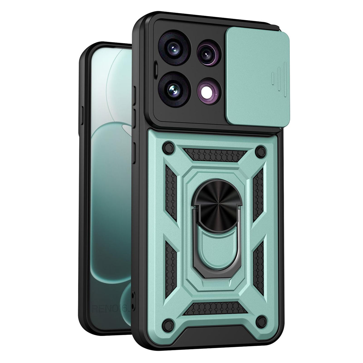 For OPPO Reno16 F 5G Global Sliding Camera Cover Design TPU+PC Phone Case - Mint Green - EDA005744128A