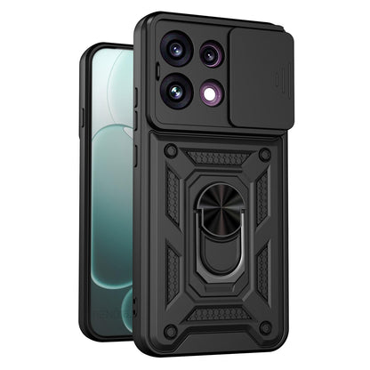 For OPPO Reno16 F 5G Global Sliding Camera Cover Design TPU+PC Phone Case(Black)