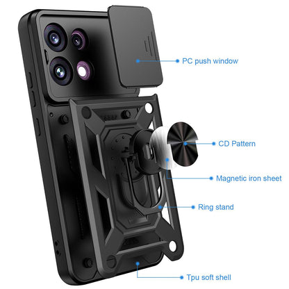 For OPPO Reno16 F 5G Global Sliding Camera Cover Design TPU+PC Phone Case(Silver)