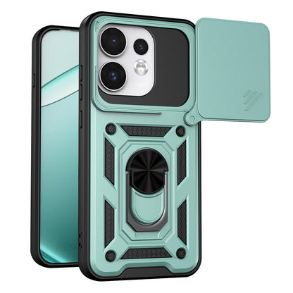 For OPPO Reno16 5G Global Sliding Camera Cover Design TPU+PC Phone Case(Mint Green)