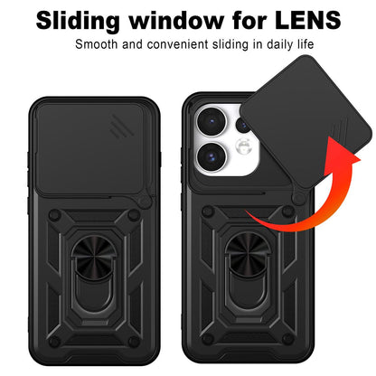 For OPPO Reno16 5G Global Sliding Camera Cover Design TPU+PC Phone Case(Red)