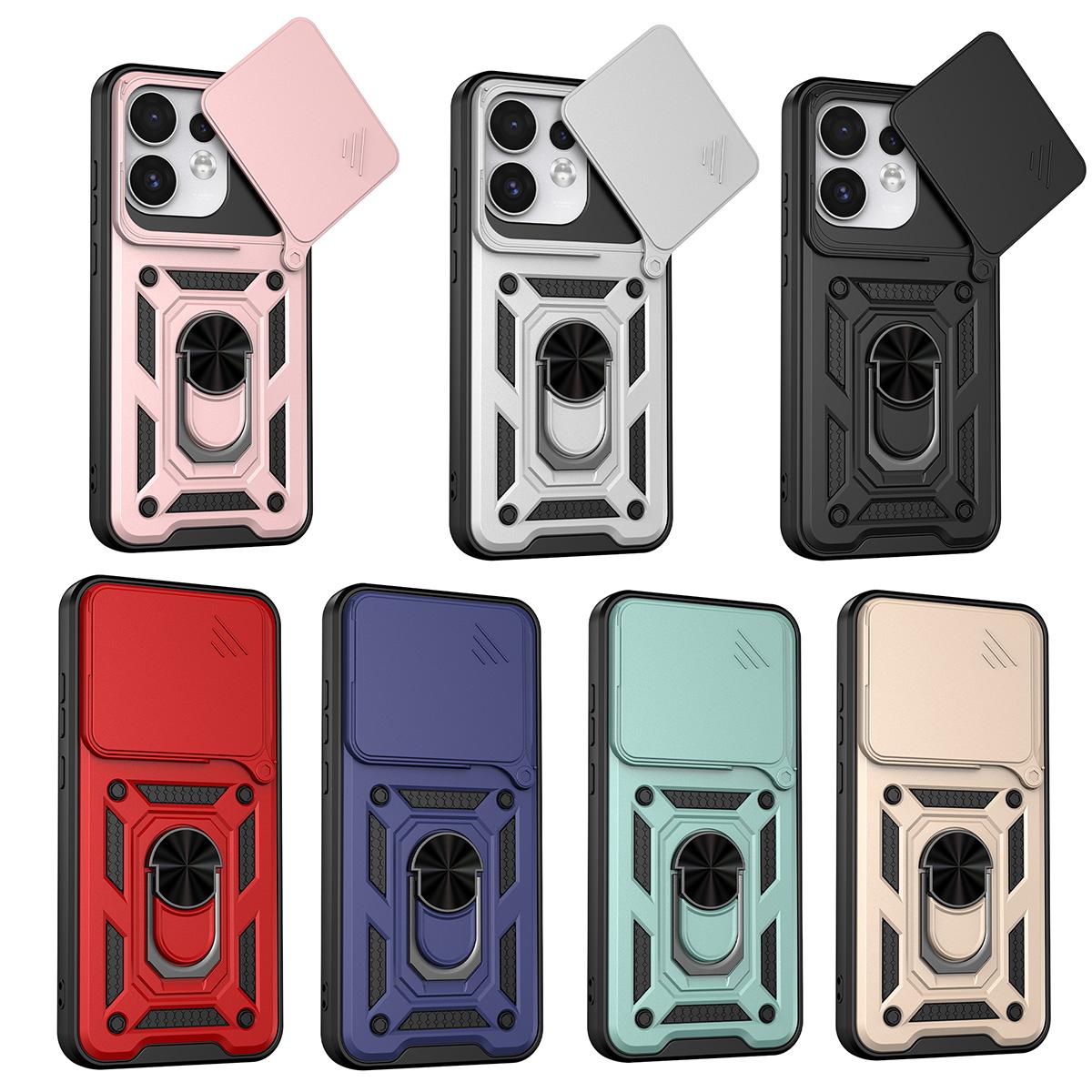 For OPPO Reno16 5G Global Sliding Camera Cover Design TPU+PC Phone Case(Silver)