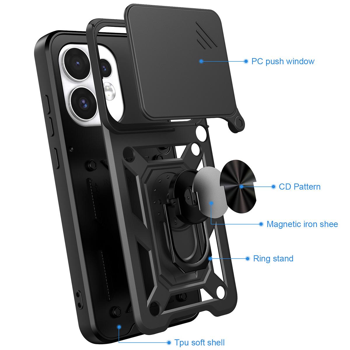 For OPPO Reno16 5G Global Sliding Camera Cover Design TPU+PC Phone Case(Silver)