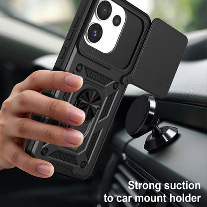For OPPO Reno16 5G Global Sliding Camera Cover Design TPU+PC Phone Case(Silver)