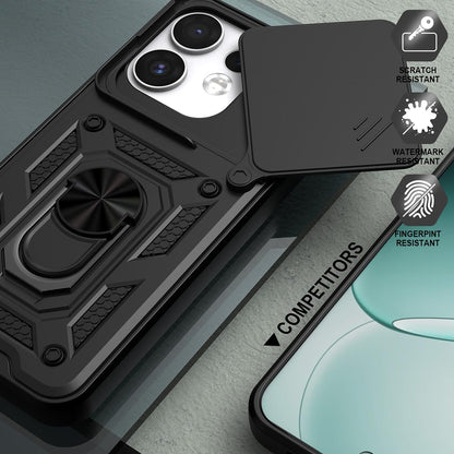 For OPPO Reno16 5G Global Sliding Camera Cover Design TPU+PC Phone Case(Silver)