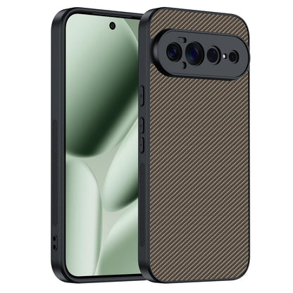 For Google Pixel 11 Pro XL Ultra-thin Carbon Fiber Texture Printing Phone Case - Gold - EDA005781109B