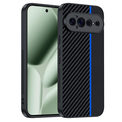 For Google Pixel 11 Pro XL Ultra-thin Carbon Fiber Texture Printing Phone Case - Black Blue - EDA005781109E
