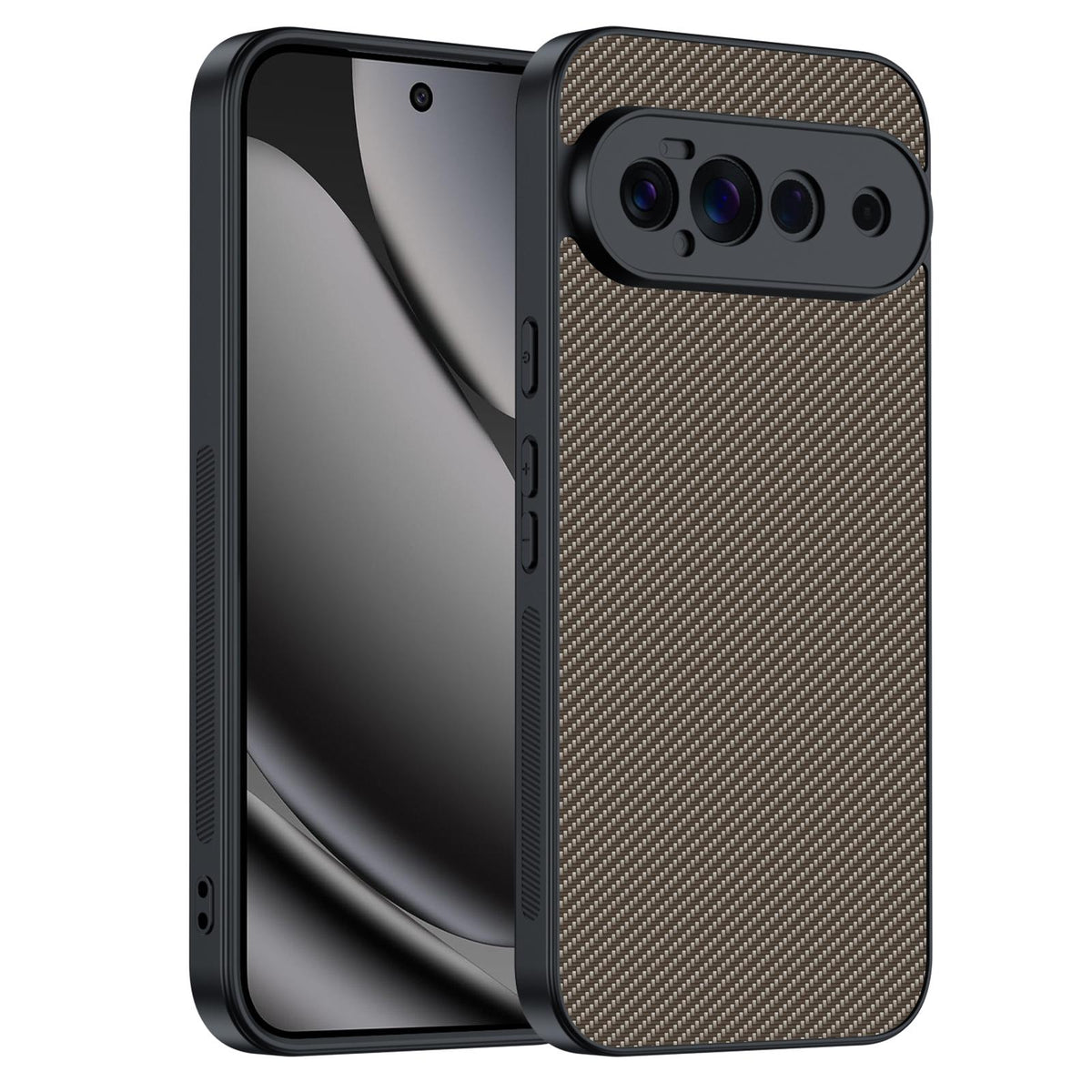 For Google Pixel 11 Pro Ultra-thin Carbon Fiber Texture Printing Phone Case - Gold - EDA005781111B