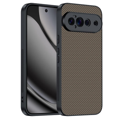 For Google Pixel 11 Pro Ultra-thin Carbon Fiber Texture Printing Phone Case - Gold - EDA005781111B