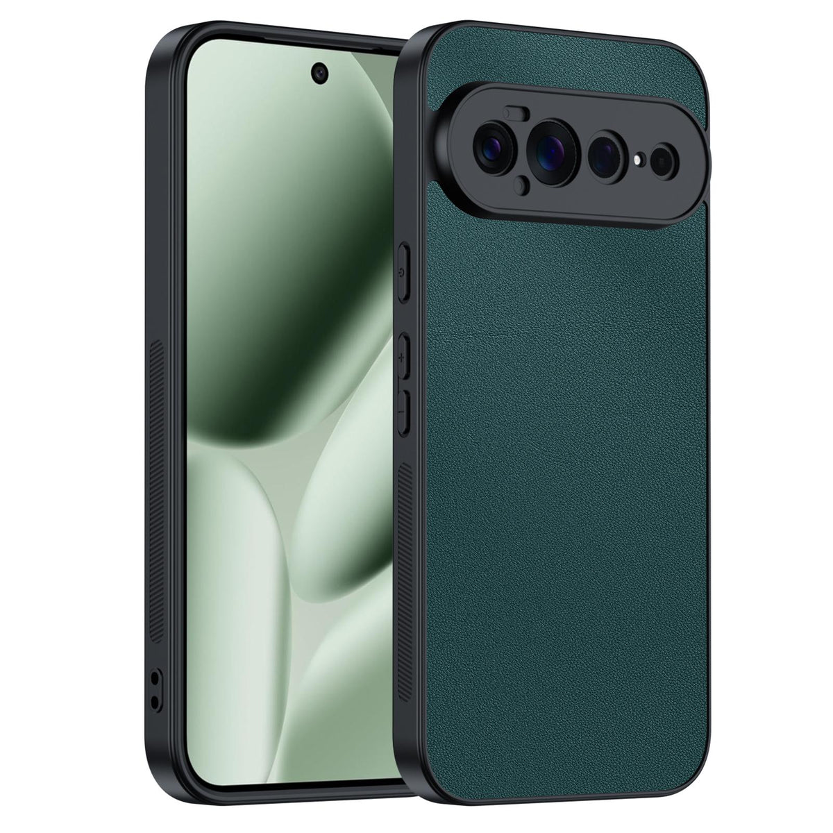 For Google Pixel 11 Pro XL Ultra-thin Plain Skin Leather Phone Case - Green - EDA005781708B