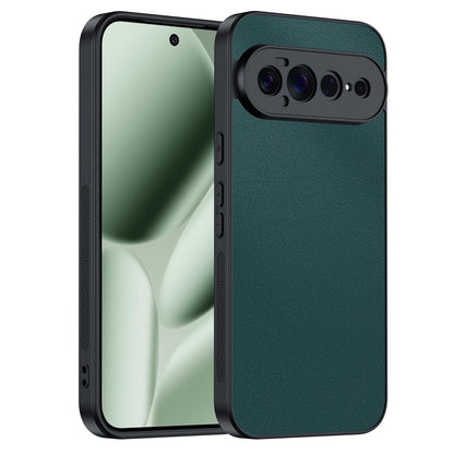 For Google Pixel 11 Pro XL Ultra-thin Plain Skin Leather Phone Case - Green - EDA005781708B
