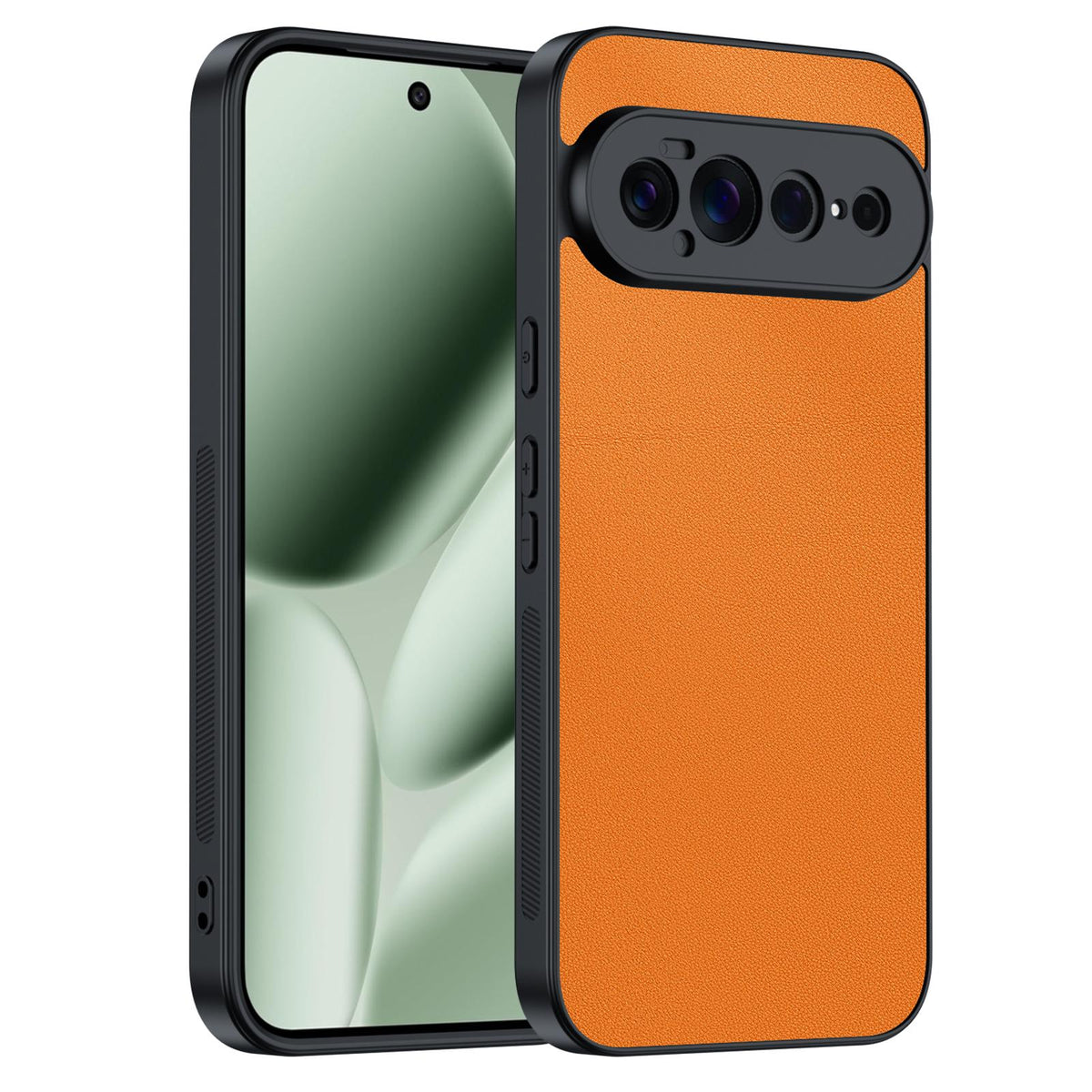 For Google Pixel 11 Pro XL Ultra-thin Plain Skin Leather Phone Case - Orange - EDA005781708C