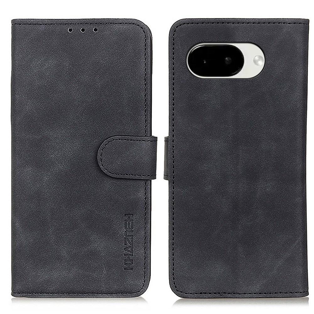 For Google Pixel 11a KHAZNEH Retro Texture Flip Leather Phone Case - Black - EDA005851707A