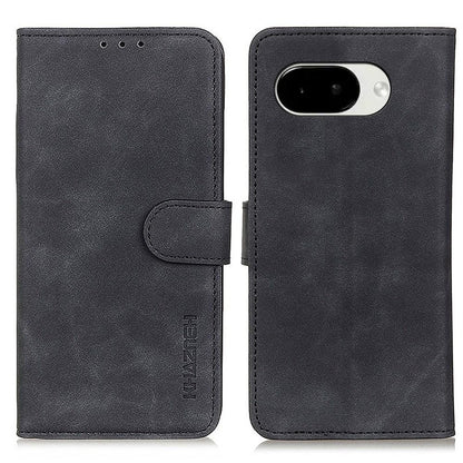 For Google Pixel 11a KHAZNEH Retro Texture Flip Leather Phone Case - Black - EDA005851707A