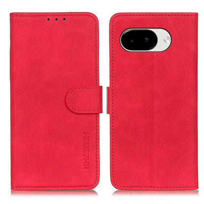 For Google Pixel 11a KHAZNEH Retro Texture Flip Leather Phone Case - Red - EDA005851707B