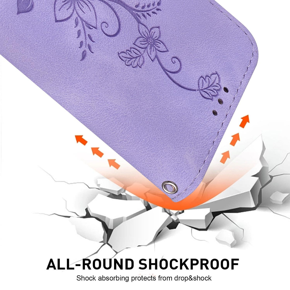 For Honor 600 Smart 5G Lily Embossed Leather Phone Case - Purple - EDA005884625B