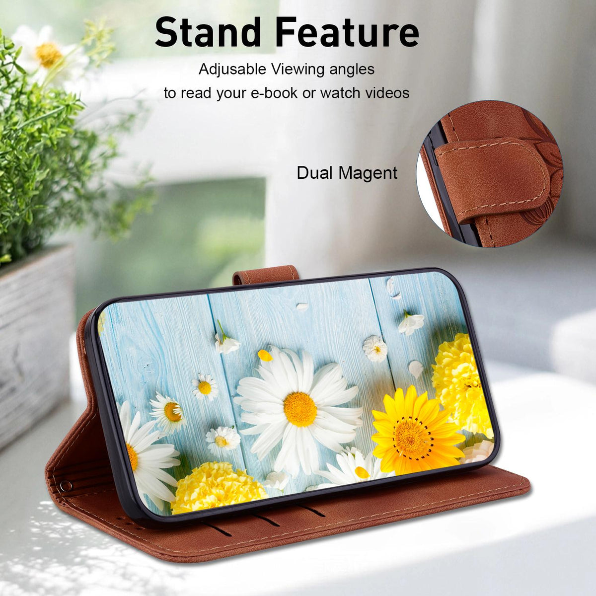 For Honor 600 Smart 5G Lily Embossed Leather Phone Case - Brown - EDA005884625C