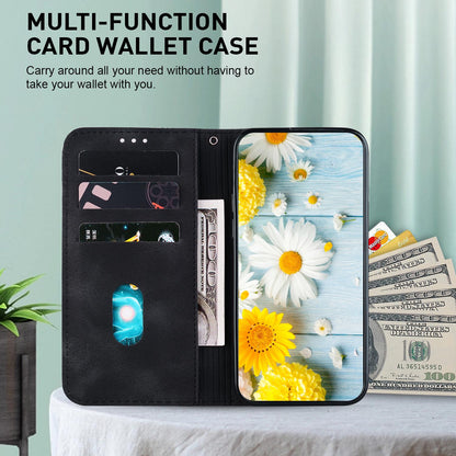 For Honor 600 Smart 5G Lily Embossed Leather Phone Case - Black - EDA005884625F