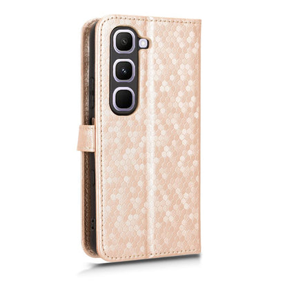 For Infinix Hot 70 Pro 5G Honeycomb Dot Texture Leather Phone Case - Gold - EDA005905027B