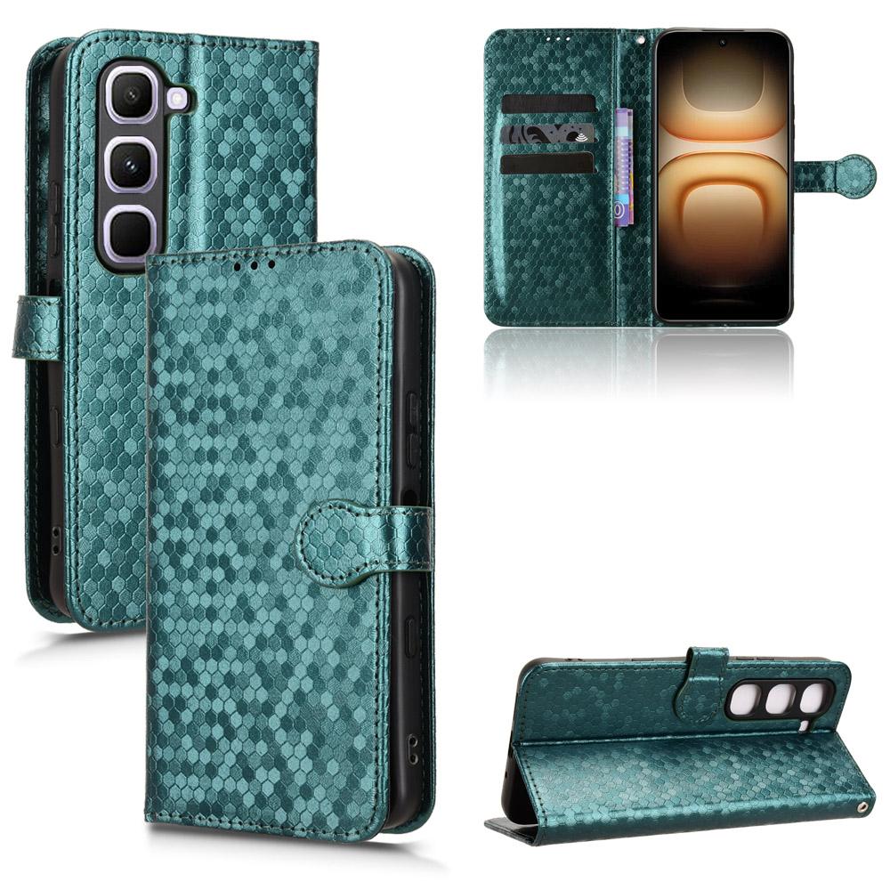 For Infinix Hot 70 Pro 5G Honeycomb Dot Texture Leather Phone Case - Green - EDA005905027D