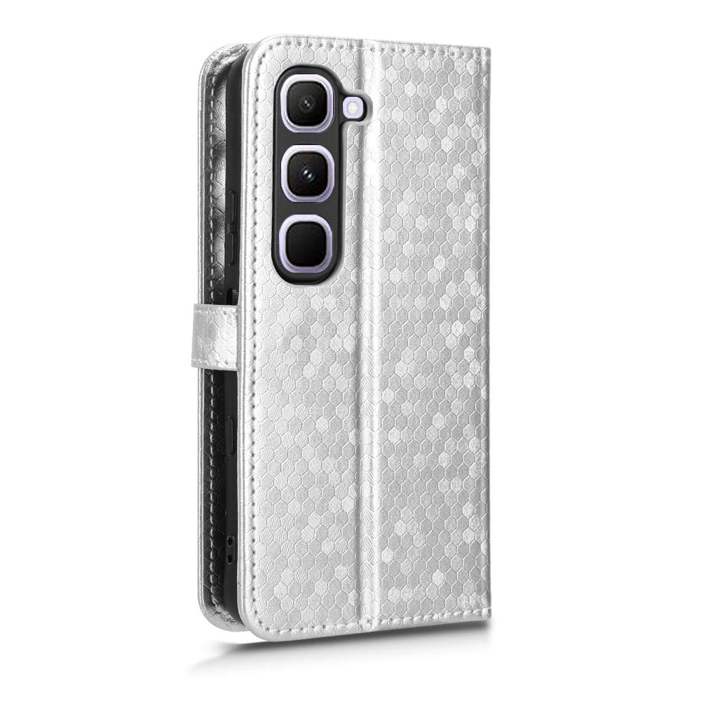 For Infinix Hot 70 Pro 5G Honeycomb Dot Texture Leather Phone Case - Silver - EDA005905027E